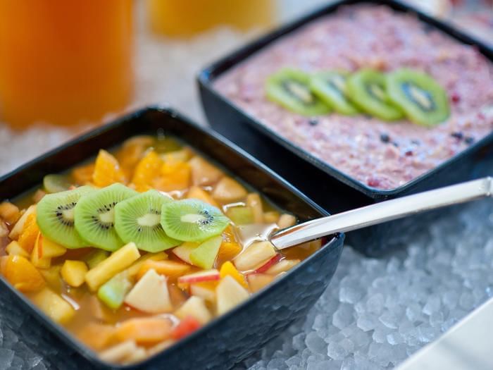 Close-up of a fruit salad in a buffet at Sternen Oerlikon