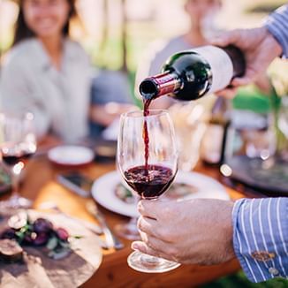 red wine being poured