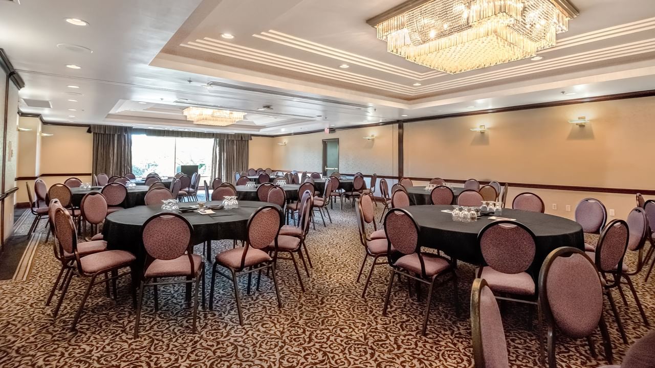 Round tables set up for an event