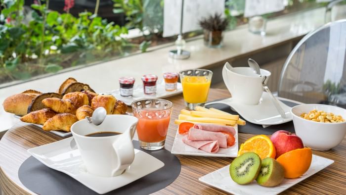 Closeup of a breakfast meal served at Hotel Napoleon