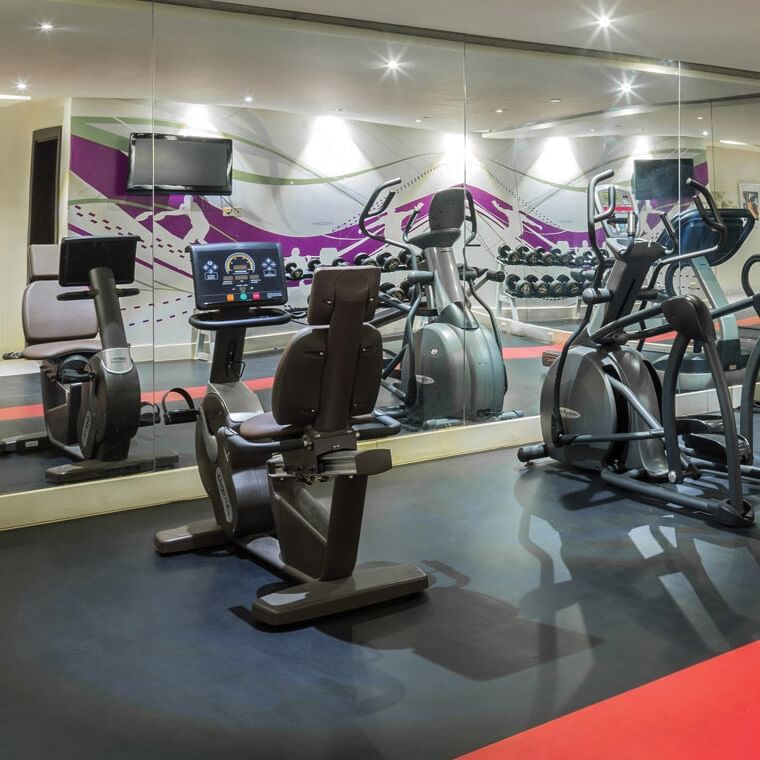Fully equipped gymnasium at Mena Riyadh Hotel