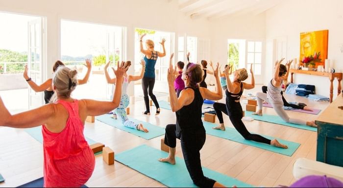 Group of woman engaged in yoga class at Retreat Costa Rica