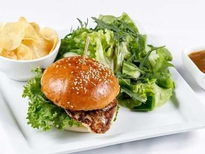 Fillet Fish Burger served at Chatrium Royal Lake Yangon