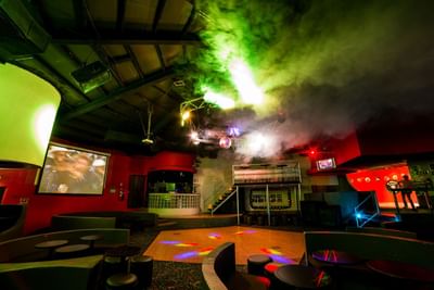 Dance floor with disco lights in El Rollo, Araiza Hotel Palmira