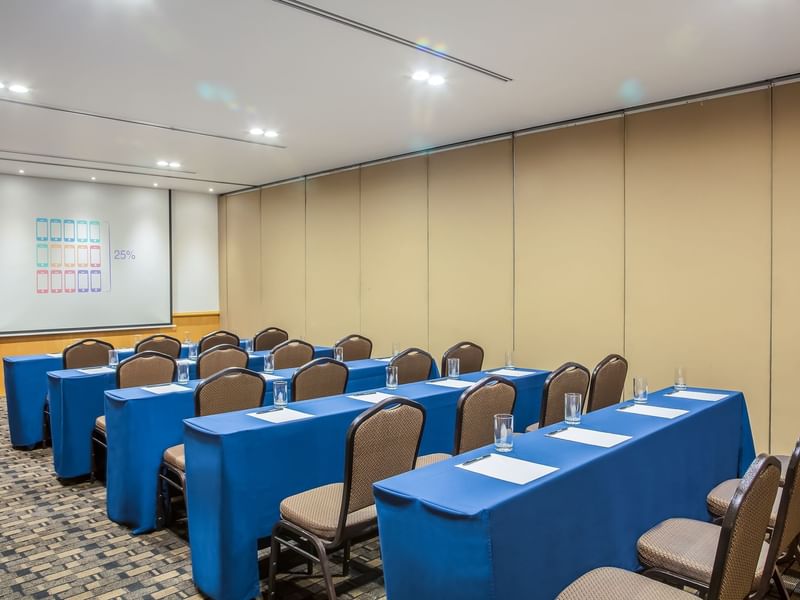 Classroom setup in an event room at Fiesta Inn Hotels
