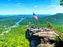 Aerial view of Chimney Rock State Park near Mountain Inn & Suites