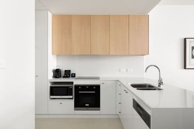 Kitchen in Two-Bedroom Deluxe Apartment at Knightsbridge