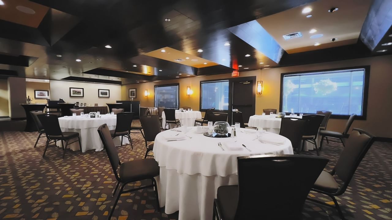 Round tables in vintage room