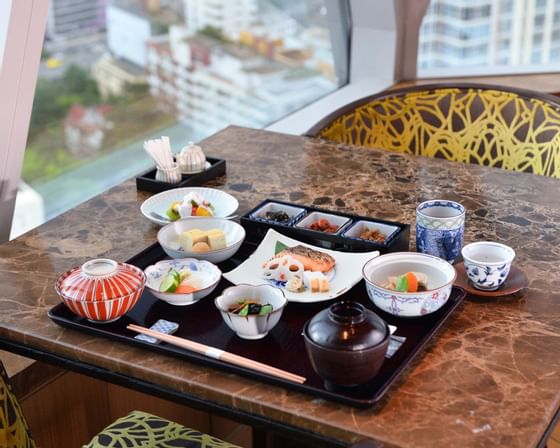 A breakfast nook served in Yamazato at Okura Prestige Hotel 