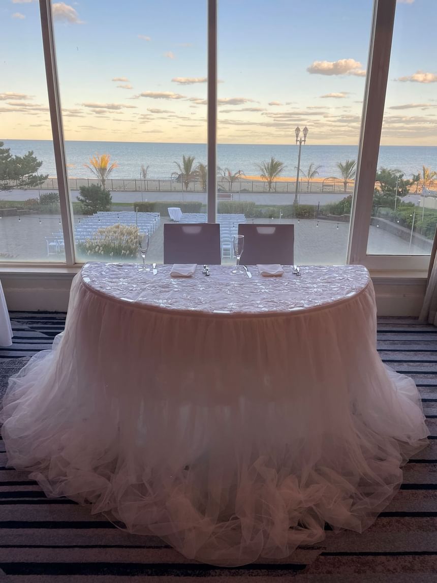 Ballroom with view of ocean