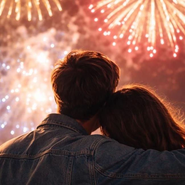 Couple enjoying Woking Fireworks Extravaganza