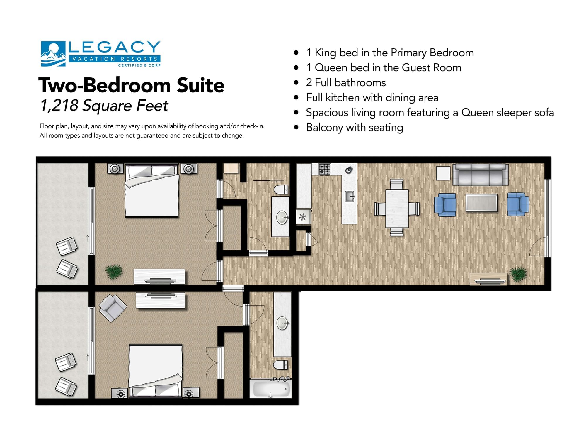 Deluxe One-Bedroom Suite | Hotel room design plan, Hotel room plan, Hotel  room design