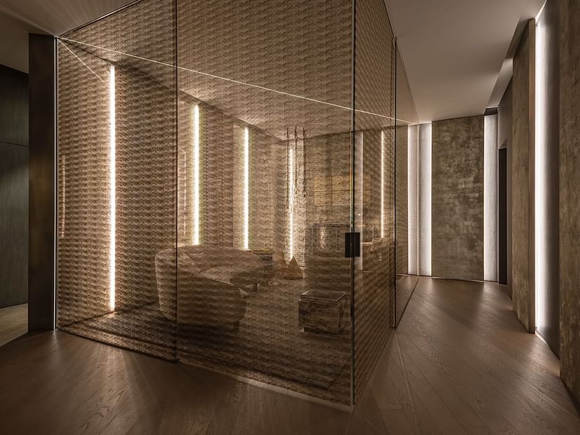 Meeting room with lounge furniture at Fendi Private Suites