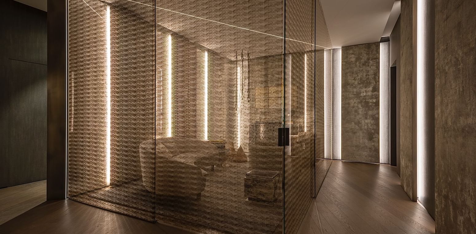 Meeting room with lounge furniture at Fendi Private Suites