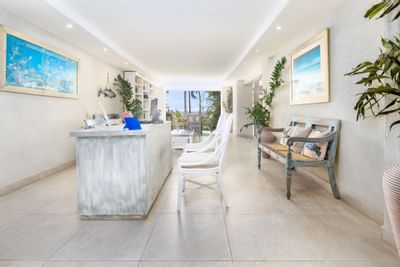 Lounge with the concierge desk at Sugar Bay Barbados