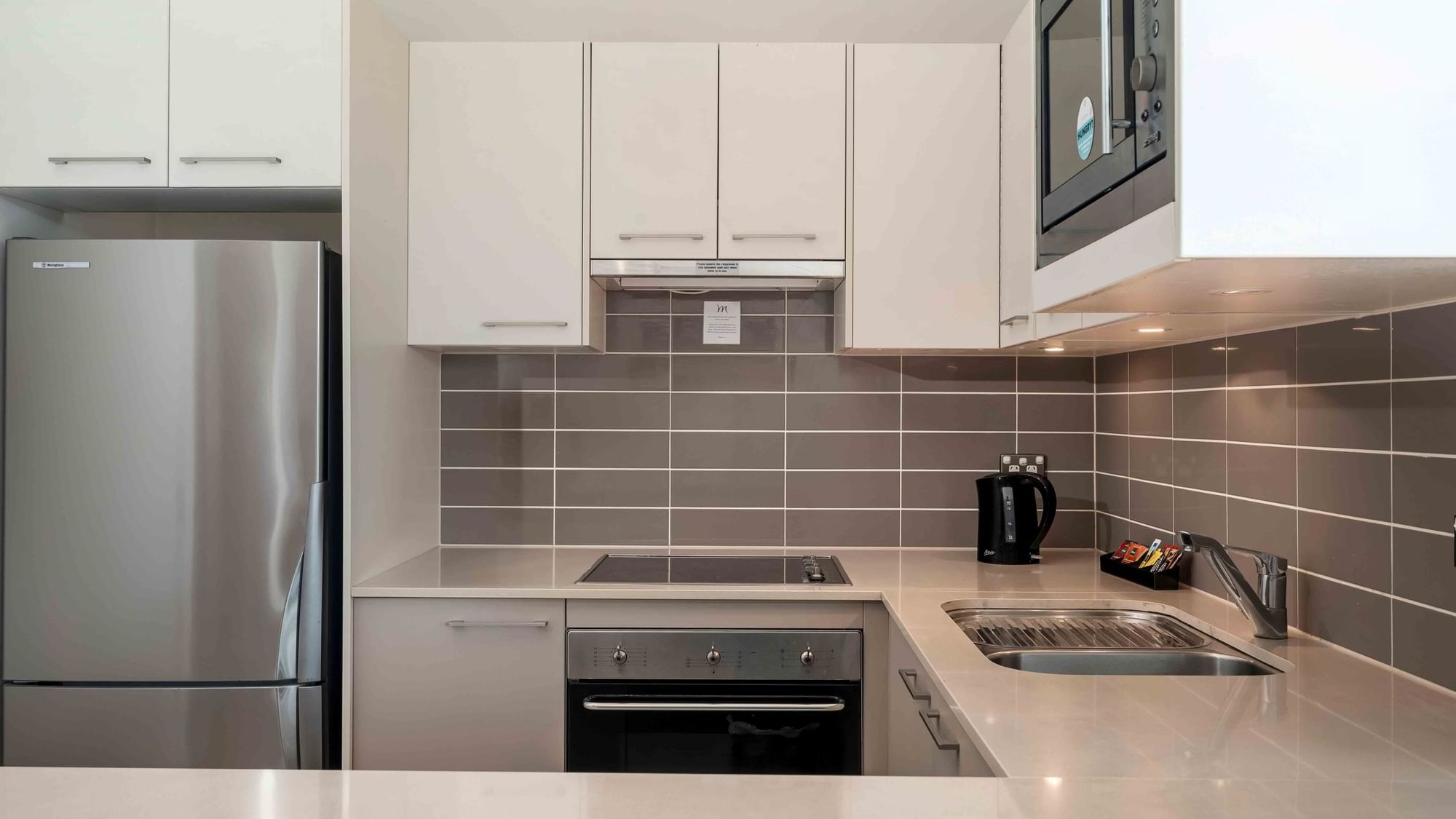 kitchen in suite with new appliances