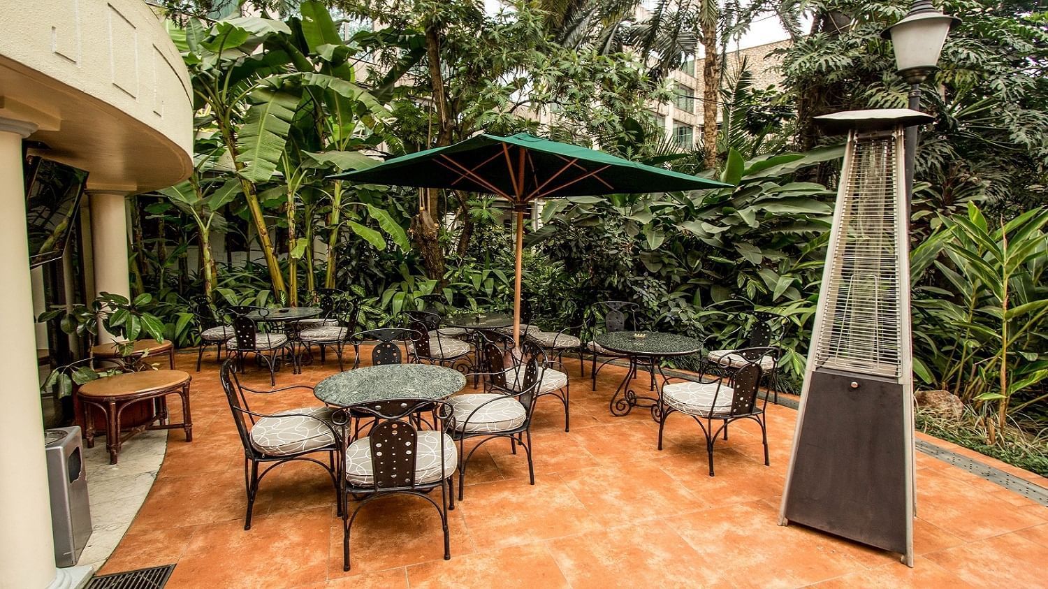 Outdoor Dining area in Aksum Bar at Nairobi Serena Hotel