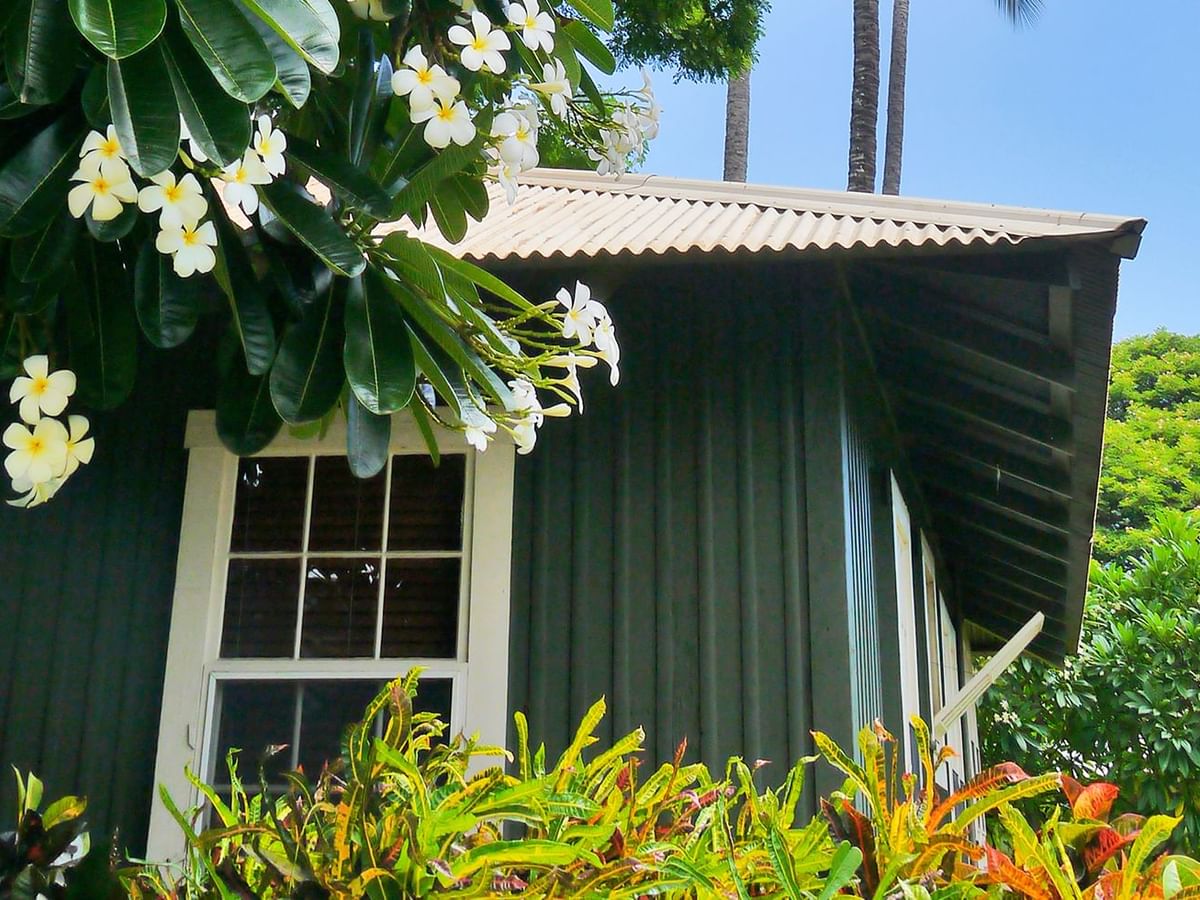 Waimea Plantation Cottages Cottage 46 exterior with trees and flowers