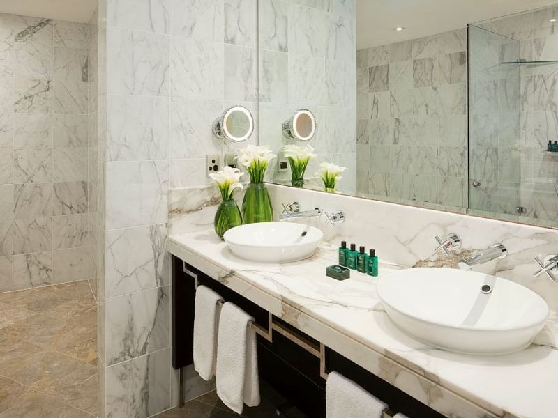 Bathroom vanity in Wentworth Suite at Sofitel Sydney Wentworth
