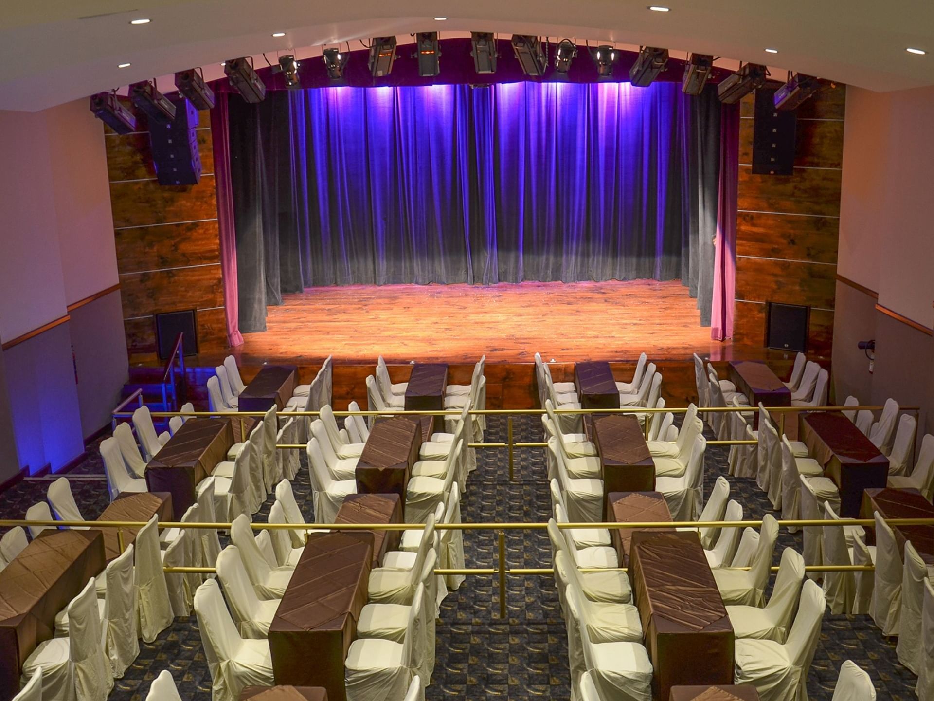 Aerial view of Teatro Las Mascaras at Tikal Futura Hotel