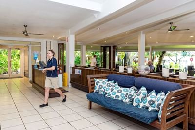 Shearwater Restaurant with lobby at Heron Island Resort