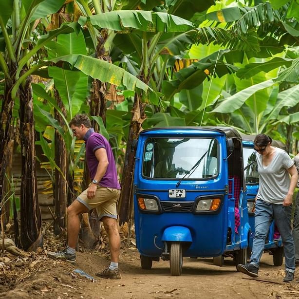 People on a Tuk Tuk village ride near Lake Manyara Serena Lodge
