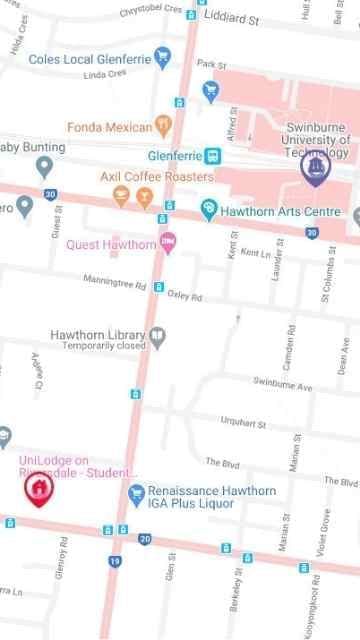 Student Living on Riversdale Map