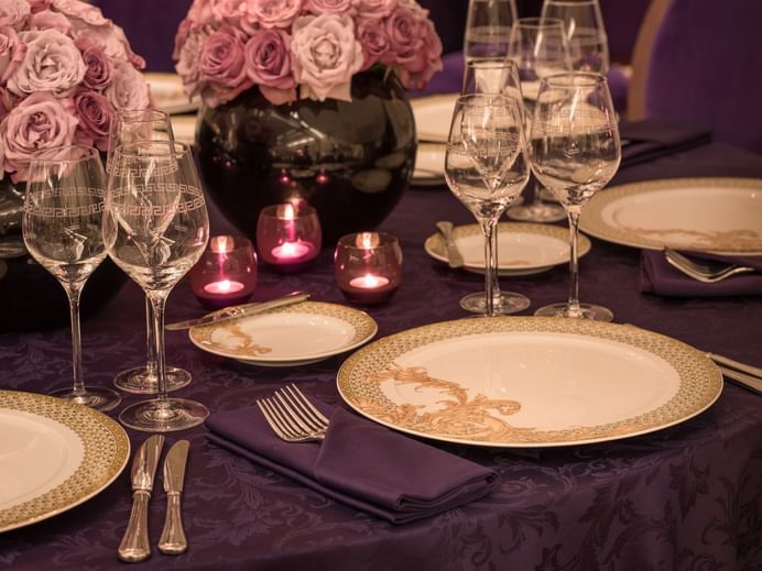 Cutlery setup on a table at Gala Ballroom at Palazzo Versace