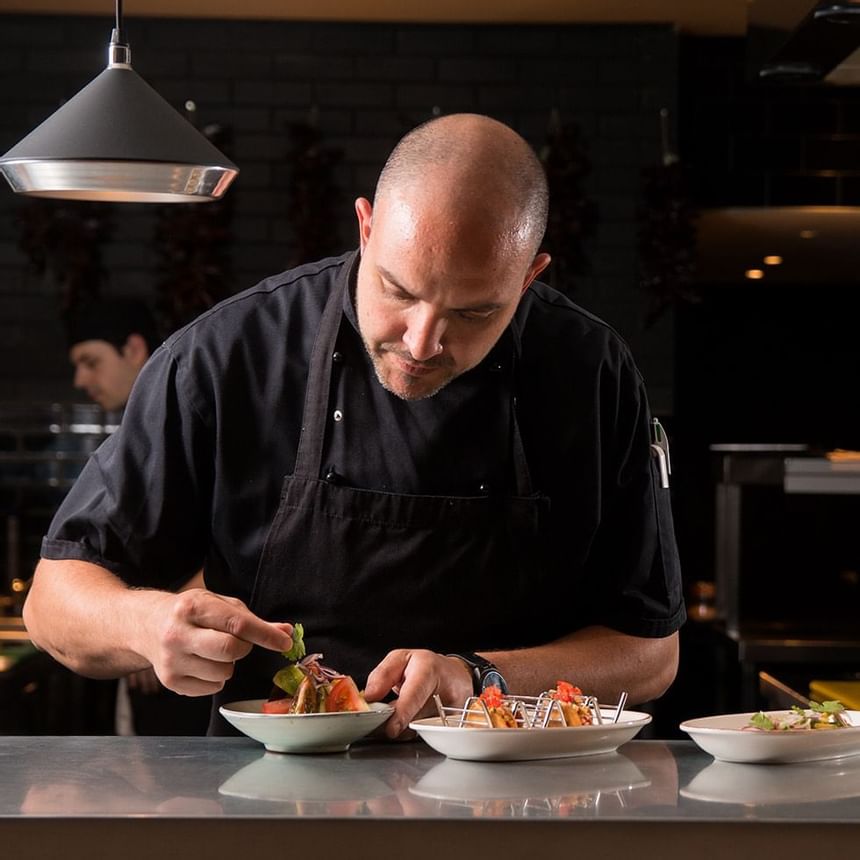 Chef preparing Dishes