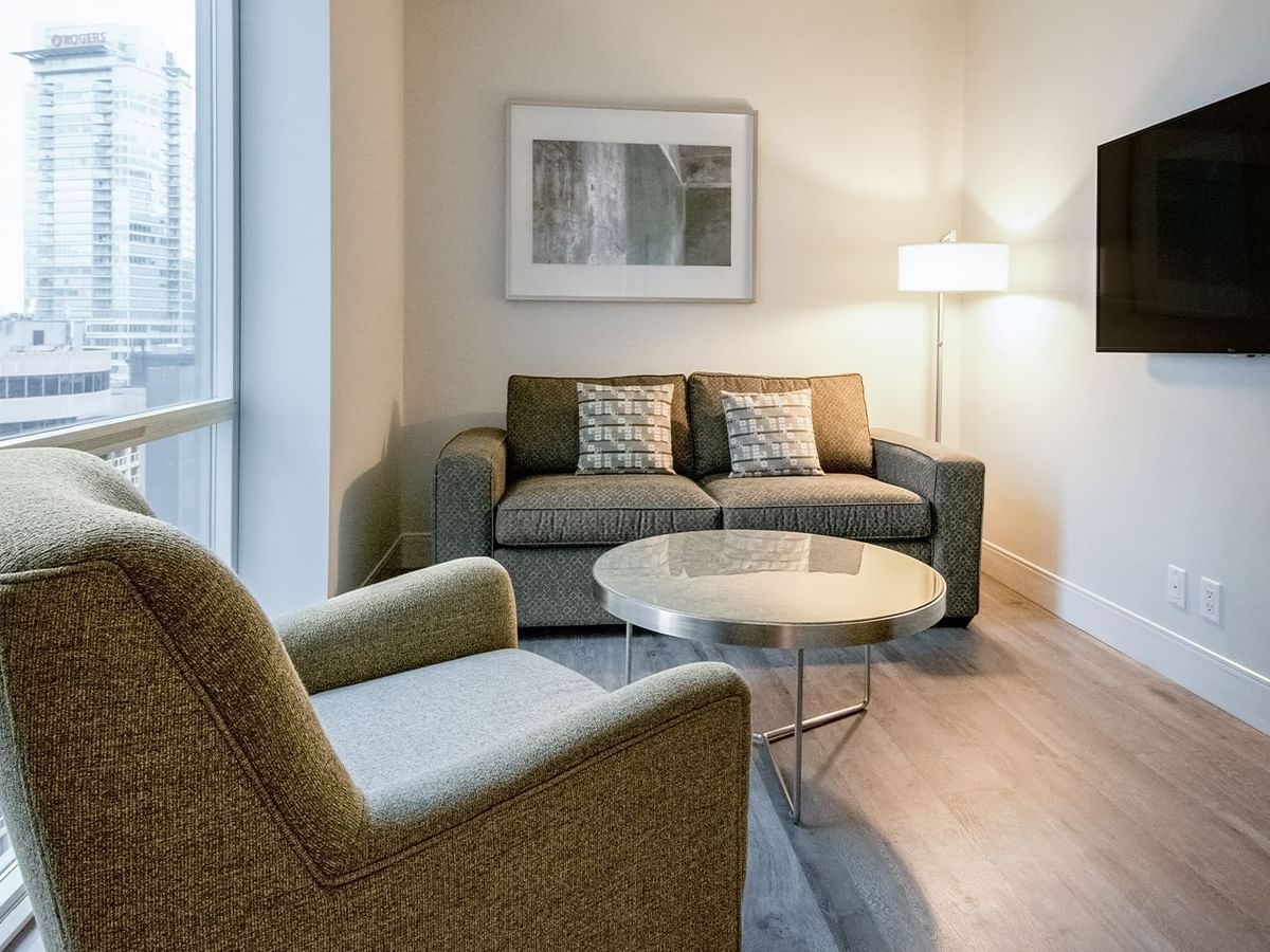 sofa set with view and tv