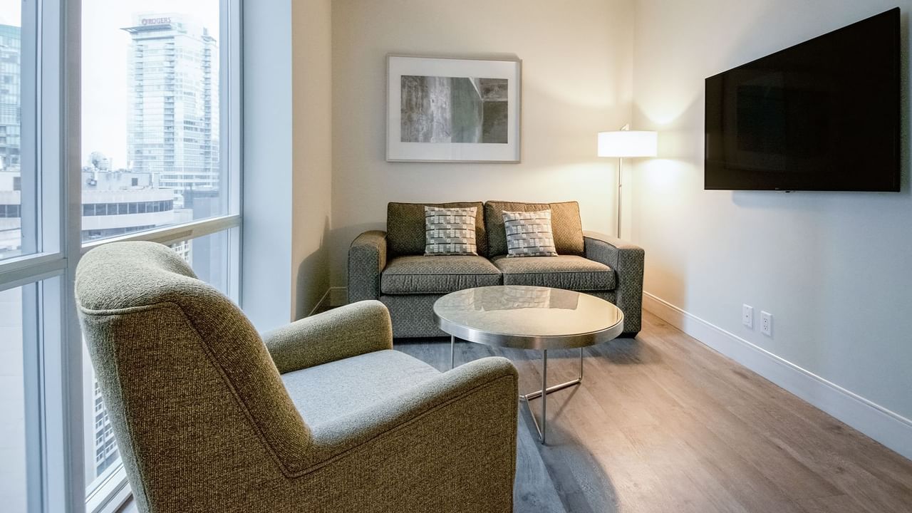 sofa set with view and tv