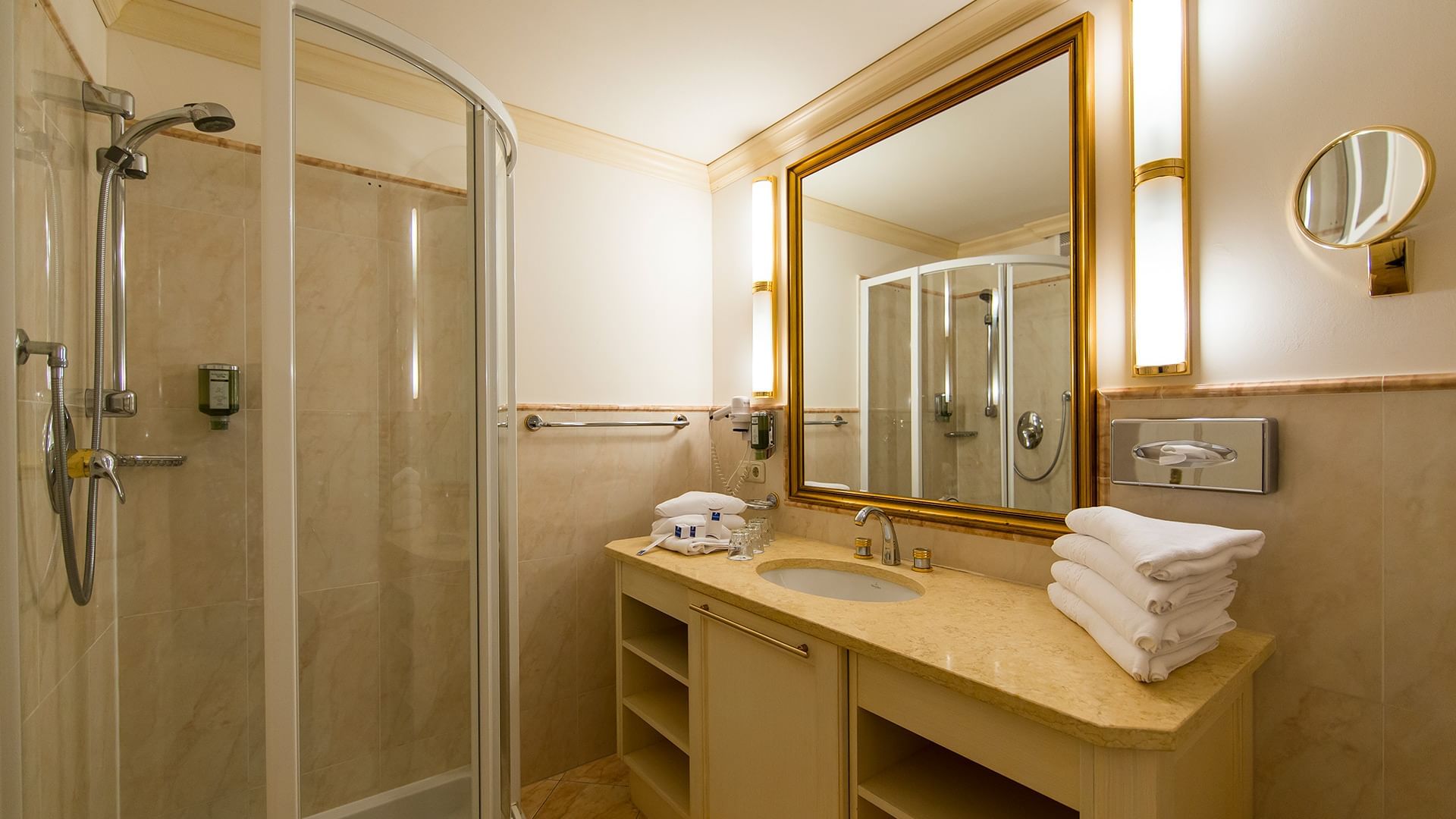 Bathroom in Comfort Room at Falkensteiner Hotel Cristallo