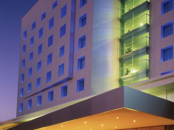 Exterior view of entrance to Fiesta Inn Puebla Finsa