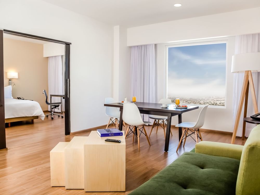 Interior of the living & dining room with view at Fiesta Inn