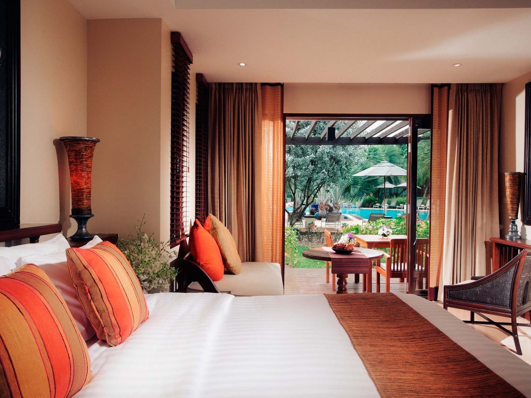 King bed in a Garden Villa room at Paradox Hotels & Resorts