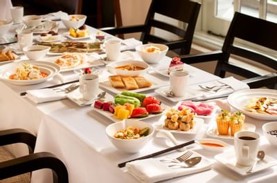Closeup of breakfast served in Coffee Lounge at Goodwood Hotel