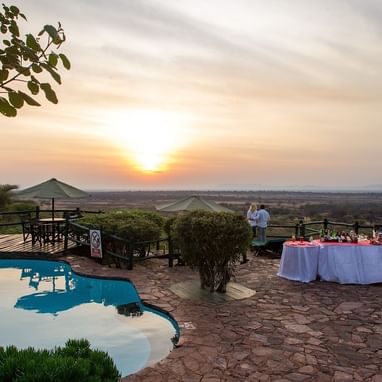 Lake Cruise by the pool at Kirawira Serena Camp