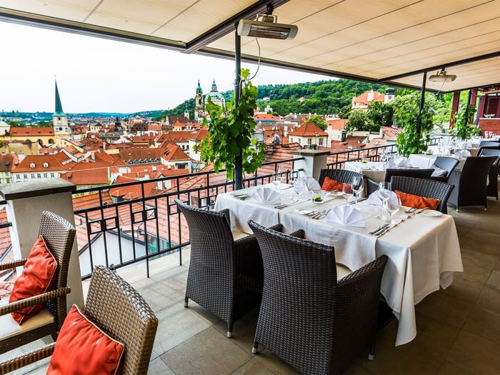 Terrace at Aria Hotel in Prague