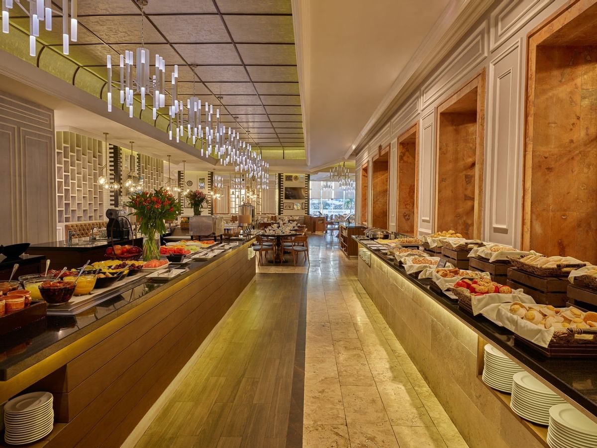 Buffet spread area in Cafe Montejo at FA Hotels & Resorts