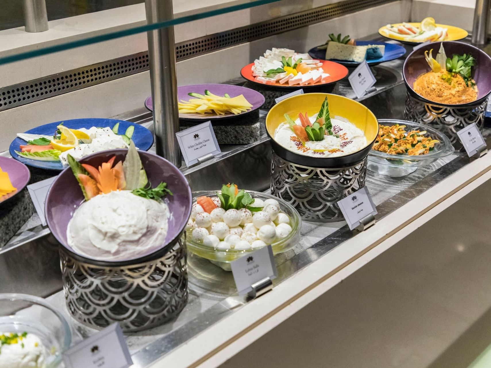 Buffet setup in a restaurant at Narcissus Hotel & Spa Riyadh