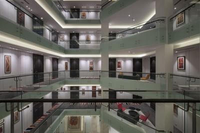 Second-floor corridor view of the building at Eastin Hotels