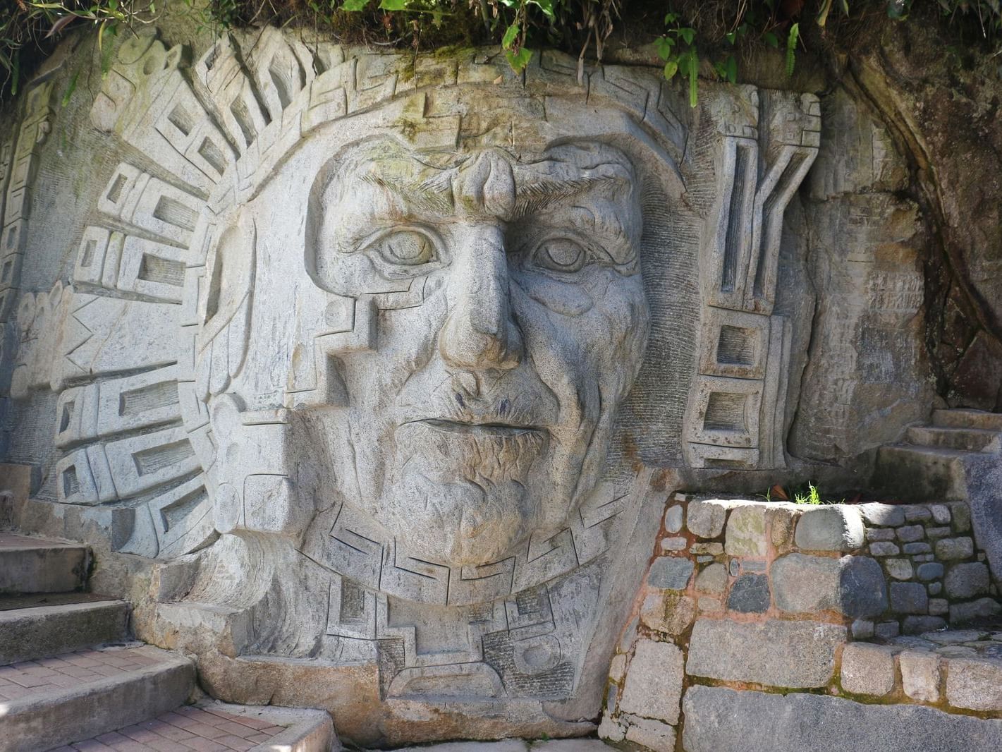 Ancient sculpture in Sculpture Circuit near Hotel Sumaq