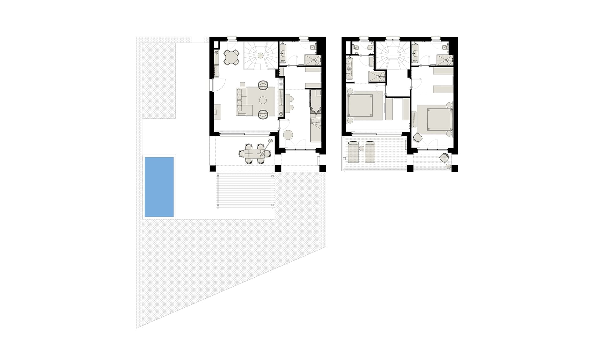 Pianta della Mediterranean Garden Villa con piscina privata a Licata del Falkensteiner Family Resort Sicily.