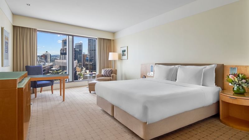Executive Deluxe King Room with king bed at Fullerton Sydney