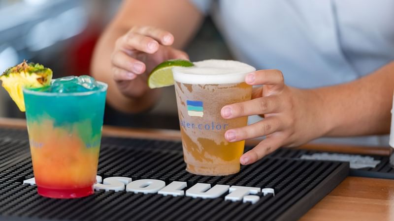 Closeup of two cocktails at WaterColor Inn