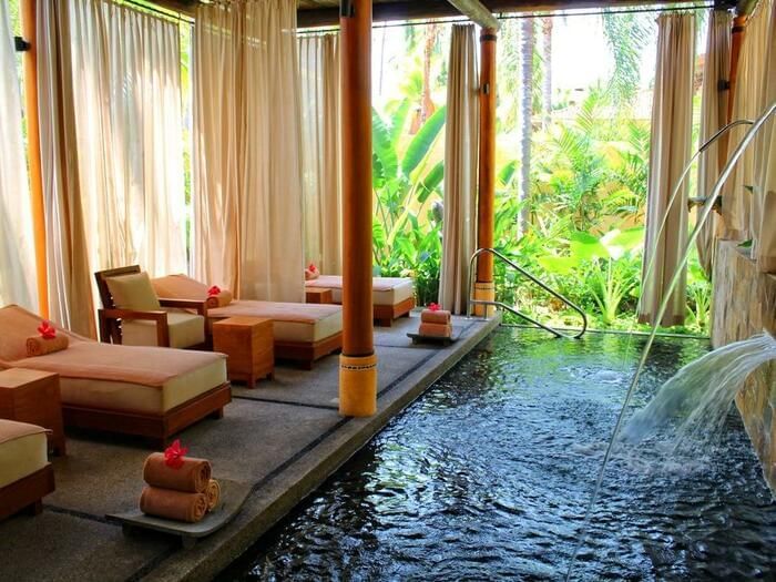 Beds by the pool in a Spa at Fiesta Americana Puerto Vallarta