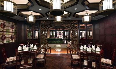 Interior of an elegant dining area at White Swan hotel
