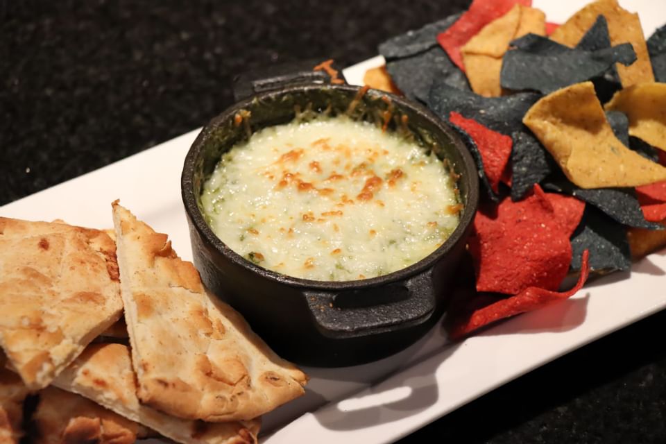 Spinach artichoke dip served at Hotel Halifax