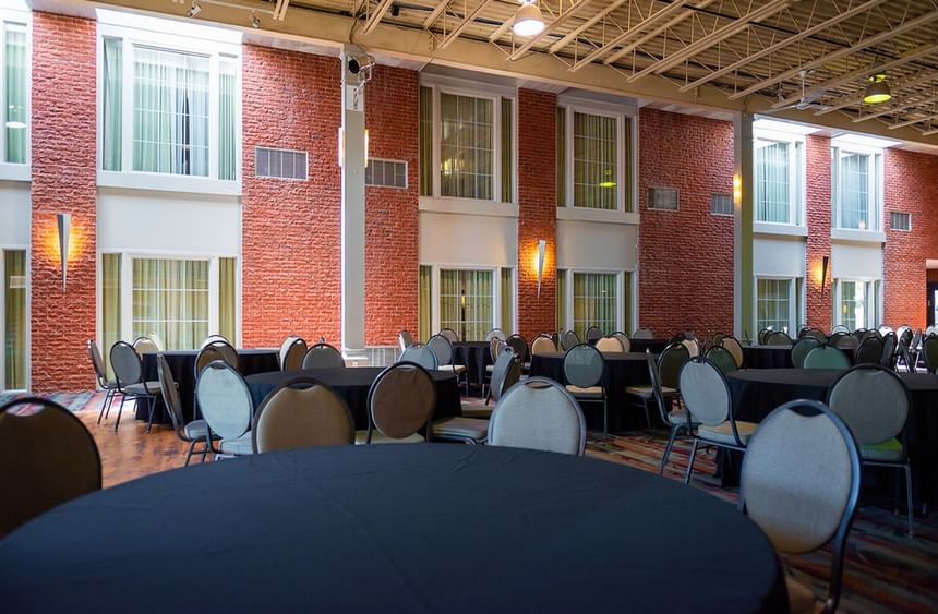 View across a spacious meeting room, highlighting the facilities at the Charlottetown Convention Center at Rodd Royalty