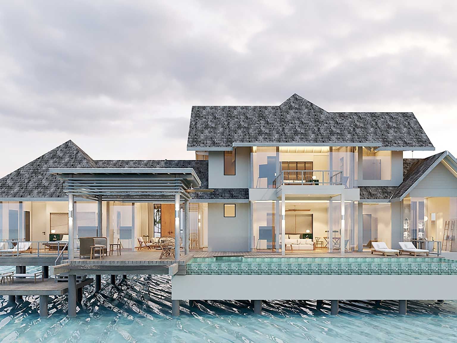 Exterior view of 3-Bedroom Water Residence with Private Pool in Ananea Madivaru Maldives